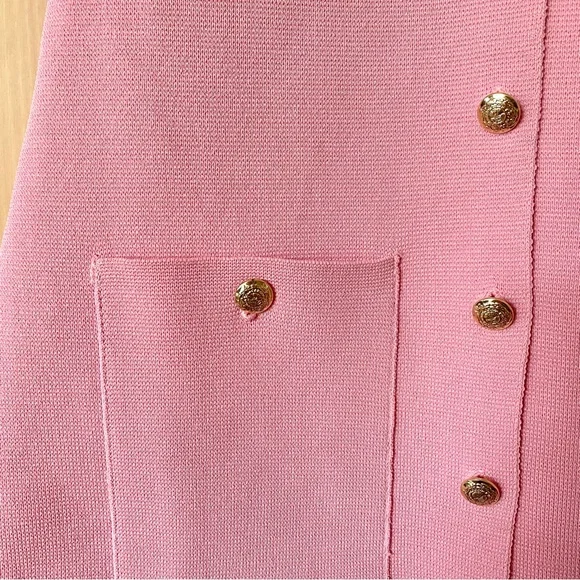 Zara gold button knit mini dress pink - Picture 7 of 12